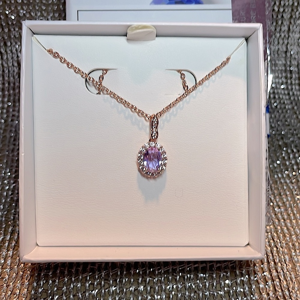 Bomb Party Lavender Gemstone Necklace Elegant Jewelry